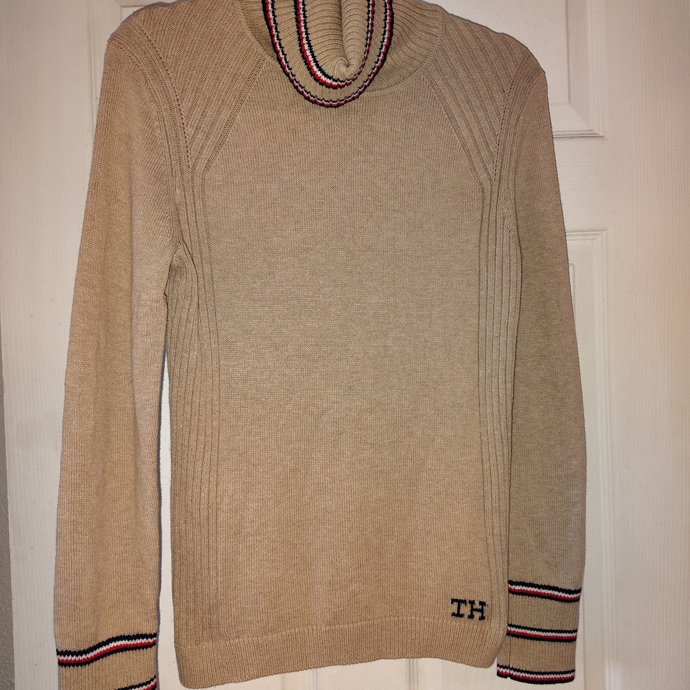 Tommy Hilfiger Beige Turtleneck Sweater for Men